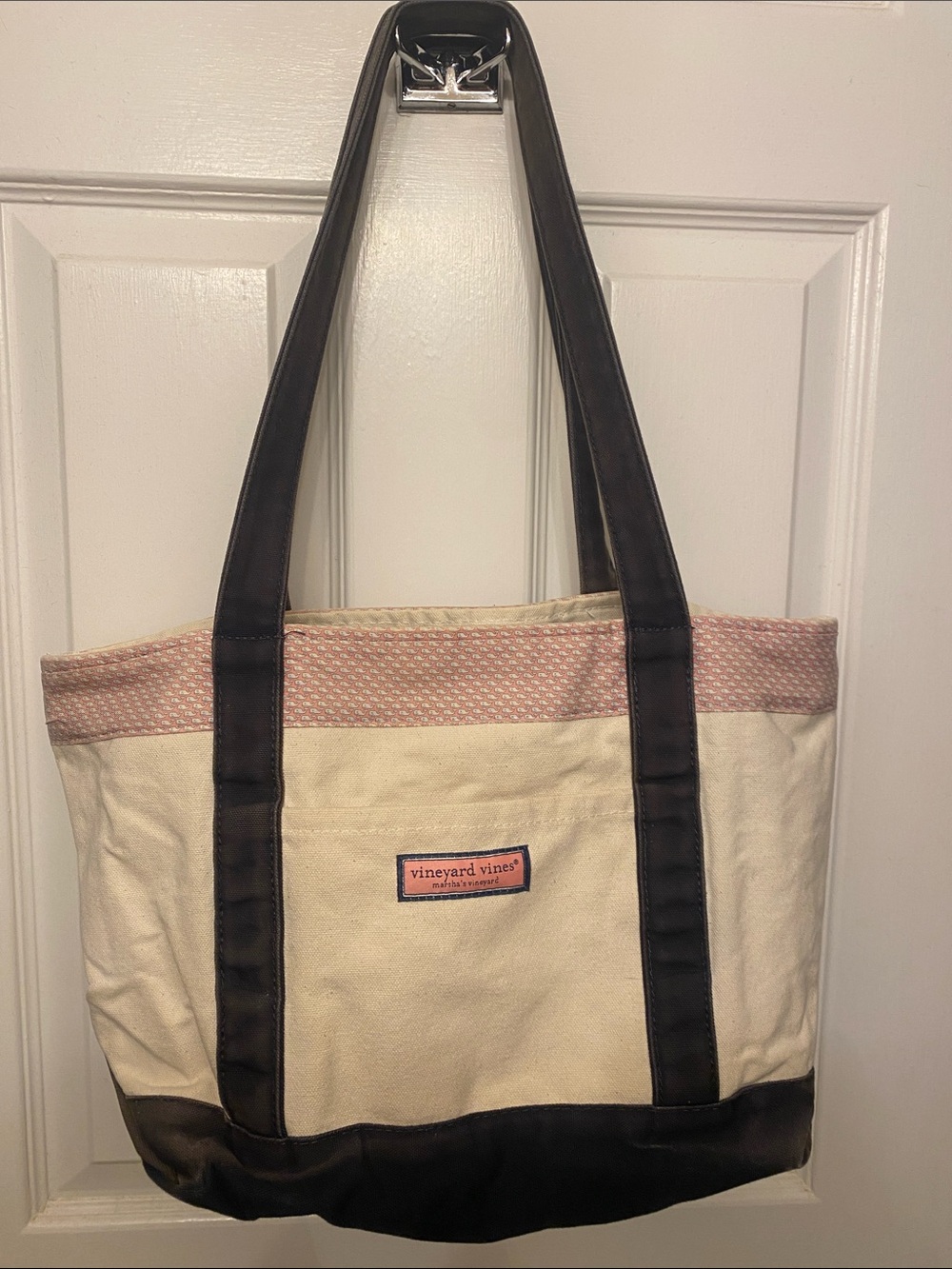 Vineyard Vines Cream Canvas Tote